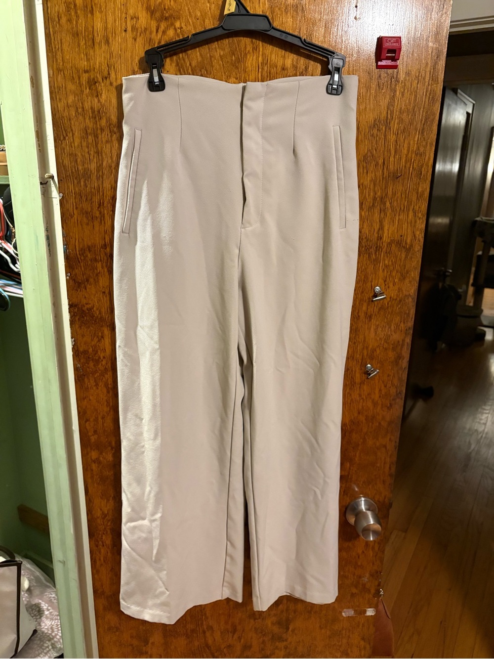 Zara Light Beige Wide-Leg Trousers